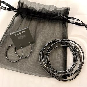 Express Earrings and bangle Bracelet set